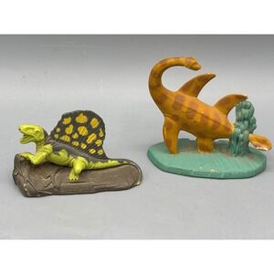 Set of 2‎ Jurassic Park Dimetrodon Plesiosaurus 1993 Figures Set Made in Macau